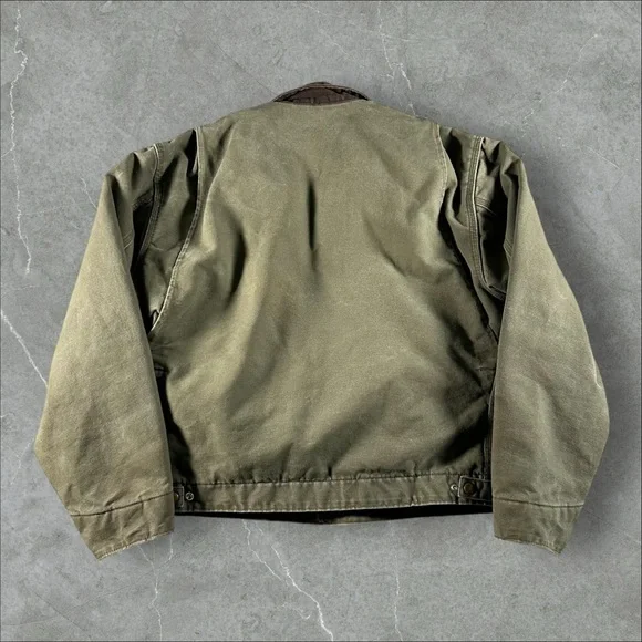Vintage Carhartt Detroit Jacket Mens Latge Olive Green Duck Canvas J97 ARG Coat